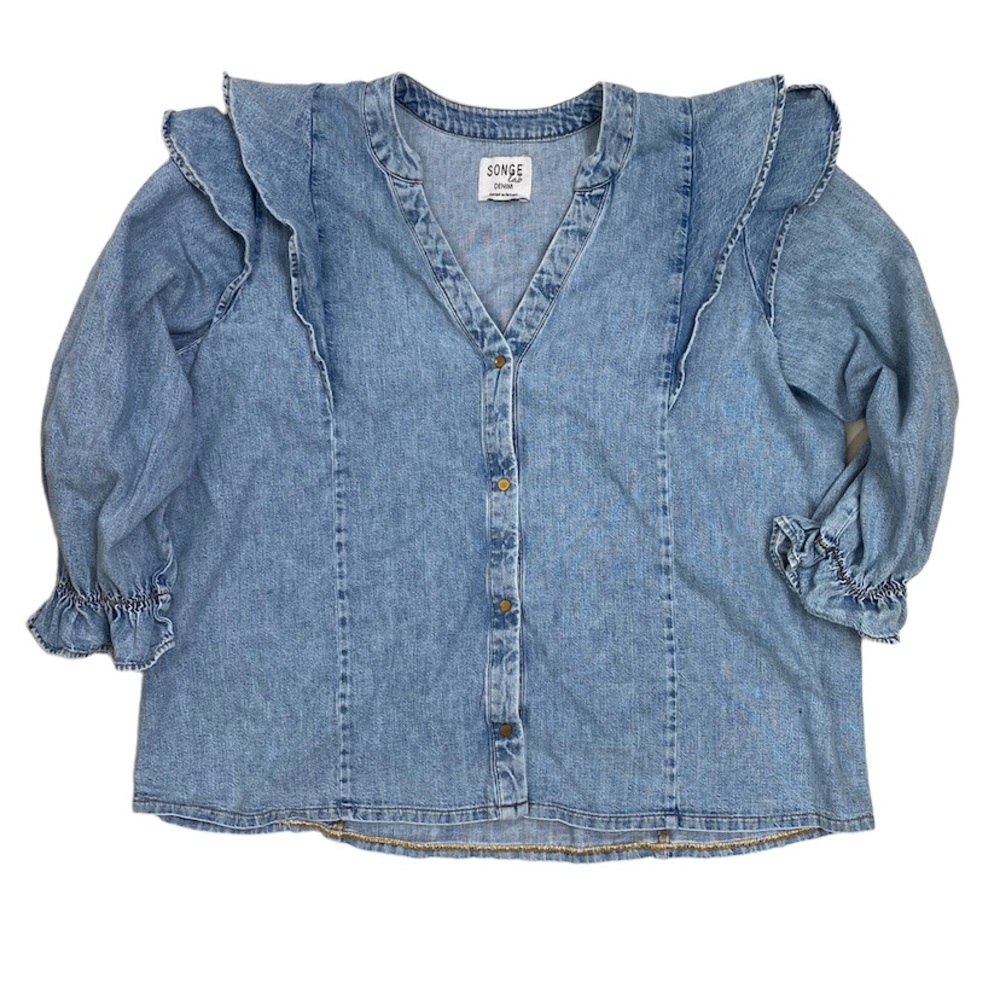 Songe Lab Demin Blouse button down size S